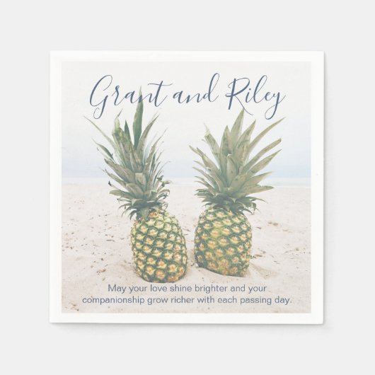 Party für Ananas mit tropischem Strand Serviette (Vorderseite)