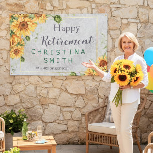 Party für antike Watercolor Sonnenblumen Banner