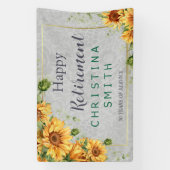 Party für antike Watercolor Sonnenblumen Banner (Vertikal)