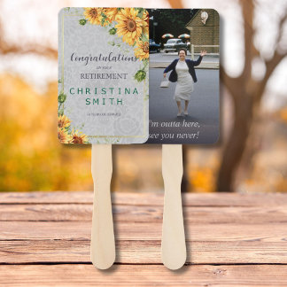 Party für antike Watercolor Sonnenblumen Fächer