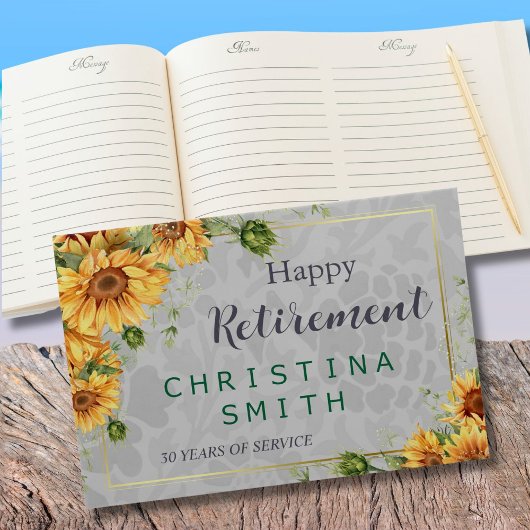 Party für antike Watercolor Sonnenblumen Gästebuch