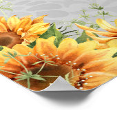 Party für antike Watercolor Sonnenblumen Poster (Ecke)