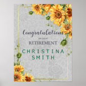 Party für antike Watercolor Sonnenblumen Poster (Vorne)