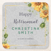 Party für antike Watercolor Sonnenblumen Rechteckiger Pappuntersetzer (Vorderseite)