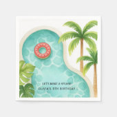 Party für Aquarelle | Kinder Sommer Geburtstag Serviette (Vorderseite)