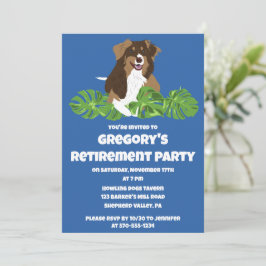 Party für australische Shepherd Tropical Blätter Einladung
