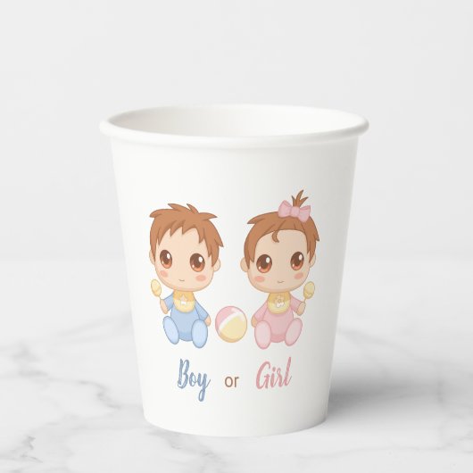 Party für Baby- oder Mädchengeschlecht Pappbecher (Vorderseite)