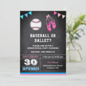 Party für Baseball- oder Ballettgeschlechtsdarstel Einladung (Stehend Vorderseite)