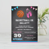 Party für Basketball oder Ballettgeschlecht Einladung (Stehend Vorderseite)