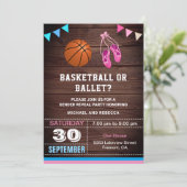Party für Basketball oder Ballettgeschlecht Einladung (Stehend Vorderseite)