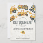 Party für Bauruhestand Einladung (Vorderseite)