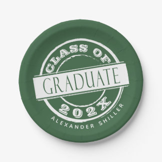 Party für benutzerdefinierte grüne Moderne Graduat Pappteller