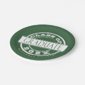 Party für benutzerdefinierte grüne Moderne Graduat Pappteller (Schrägansicht)