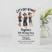 Party für benutzerdefinierte Hexen Halloween Gebur Einladung (Stehend Vorderseite)