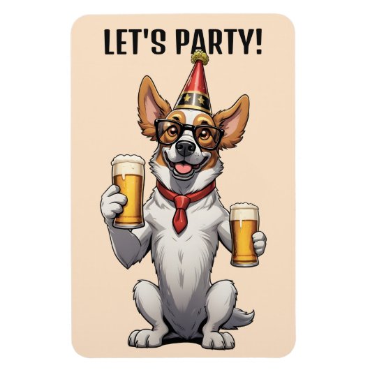 Party für benutzerdefinierten Text Magnet (Vertikal)