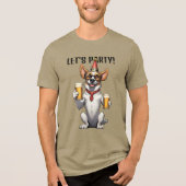 Party für benutzerdefinierten Text Tri-Blend Shirt (Vorderseite)