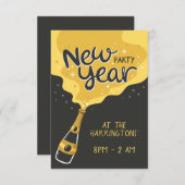 Party für benutzerdefinierter Text für neues Jahr Einladung (Vorne/Hinten)