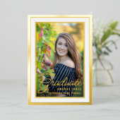 Party für Black and Gold Abschluss Folieneinladung (Stehend vorne)