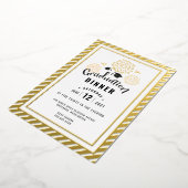 Party für Black and Gold Abschluss Folieneinladung (Gedreht)