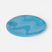 Party für blaue Streifen Pappteller (Schrägansicht)