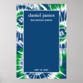 Party für blaue und grüne Gefärbte Krawatte Poster (Vorne)