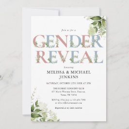 Party für blaue und rosafarbene Grünpflanzen Einladung