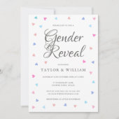 Party für blaue und rosafarbene Herzen Einladung (Vorderseite)