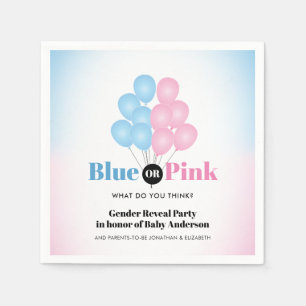 Party für Blauer oder Rosa Balloons Geschlecht Serviette
