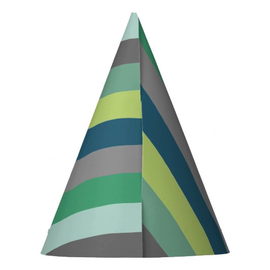 Party für blaugraue Streifen Partyhütchen (Rückseite)