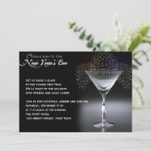 Party für Champagner und Feuerwerkskörper-Silveste Einladung (Stehend Vorderseite)