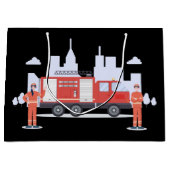 Party für coole Feuerwehr Große Geschenktüte (Vorderseite)
