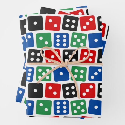 Party für coole Würfel Geschenkpapier Set (Beispiel)