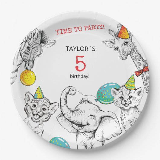 Party für das 5. Jubiläum Pappteller (Vorderseite)