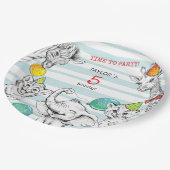 Party für das 5. Jubiläum Pappteller (Schrägansicht)