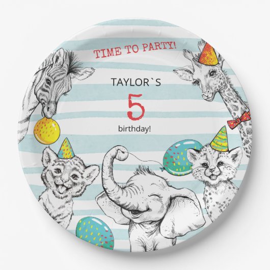 Party für das 5. Jubiläum Pappteller (Vorderseite)