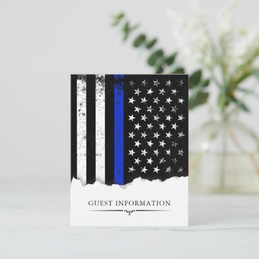 Party für das amerikanische Flag für Police Style| RSVP Karte (Stehend Vorderseite)