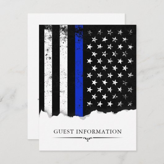 Party für das amerikanische Flag für Police Style| RSVP Karte (Vorne/Hinten)