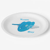 Party für das Baby Gender Reveal - Teamboy Pappteller (Schrägansicht)