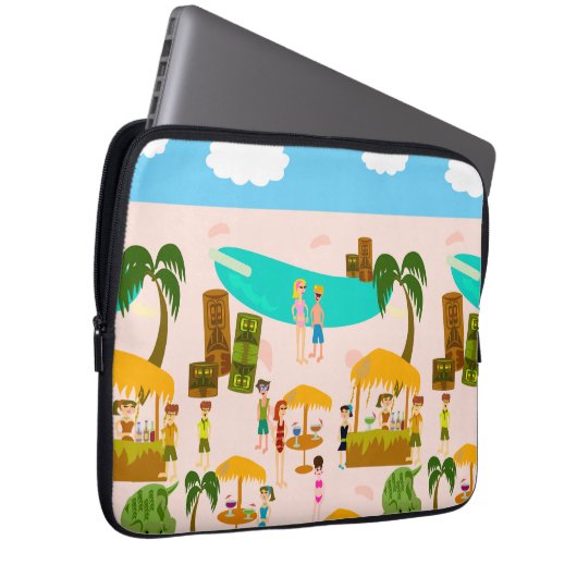 Party für das Beach Life Pool Laptopschutzhülle (Vorne Rechts)