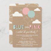 Party für das blaue oder rosa Baby Gender Reveal Einladung (Vorne/Hinten)