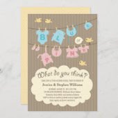 Party für das blaue oder rosa Baby Gender Reveal Einladung (Vorne/Hinten)