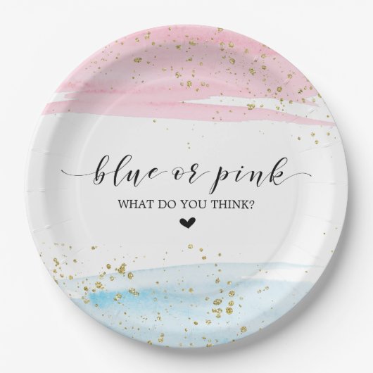 Party für das blaue oder rosa Geschlecht Pappteller (Vorderseite)