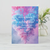 Party für das blaue und rosa Raucherherz Einladung (Stehend Vorderseite)