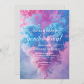 Party für das blaue und rosa Raucherherz Einladung (Vorne/Hinten)