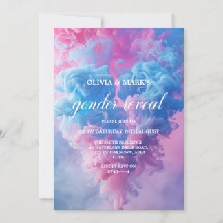 Party für das blaue und rosa Raucherherz Einladung