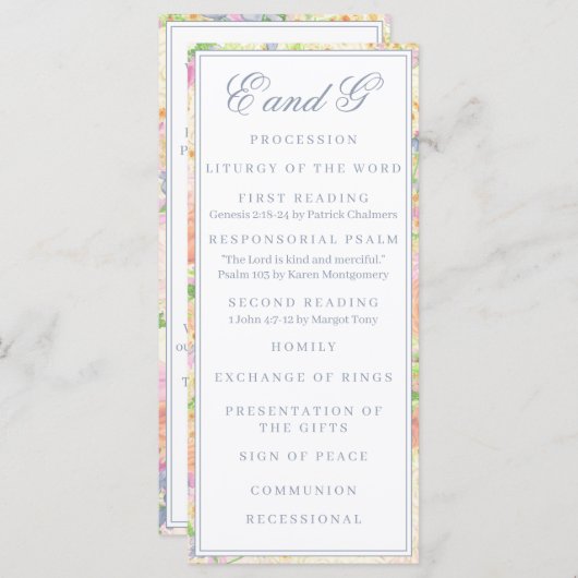 Party für das Blumengarten Wappen Menükarte (Vorne/Hinten)