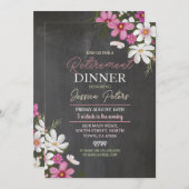 Party für das blumengeschüttelte Rente von Frauen  Einladung (Vorne/Hinten)