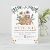 Party für das Blütengeschlecht von Boho Einladung (Stehend Vorderseite)