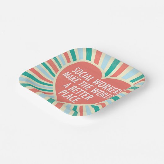 Party für das Herz eines Sozialarbeiters Pappteller (Gewinkelt)