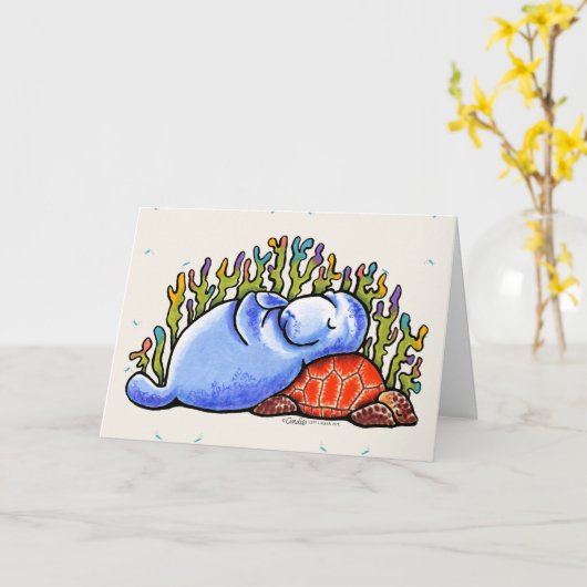 Party für das ManateSea Turtle Slumber Karte (Gelbe Blume)